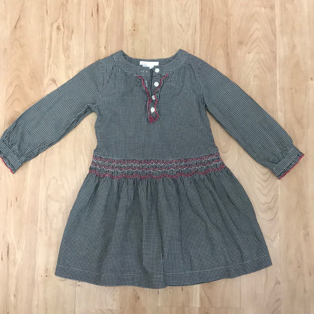 Janie and Jack Black & White Gingham Dress 3T